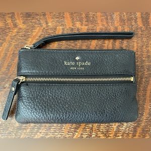 Kate Spade Black Leather Wristlet